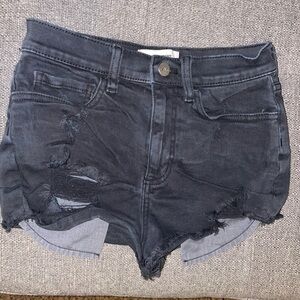 Victoria's Secret Black Distressed Jean Shorts